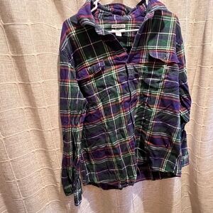 Amazon Essentials Men's Plaid Button-Down Shirt - Green & Purple
